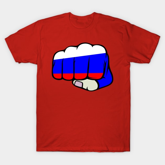 Russian MMA Fighter. Russia Flag T-Shirt by Jakavonis